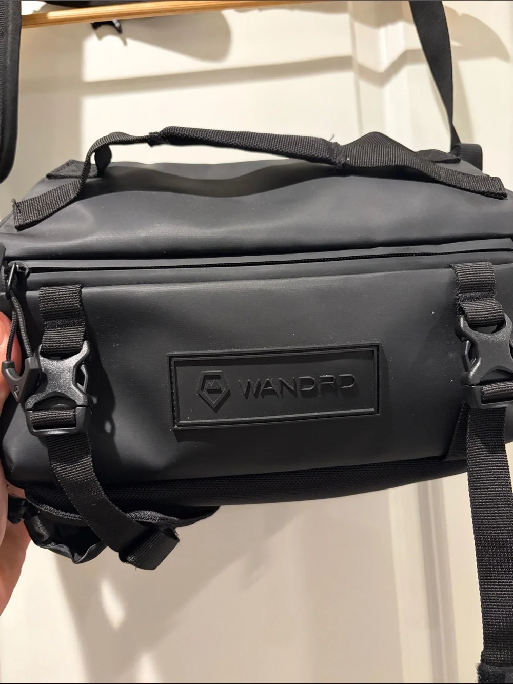 Black Tactical Messenger Bag with Padded Shoulder Strap
